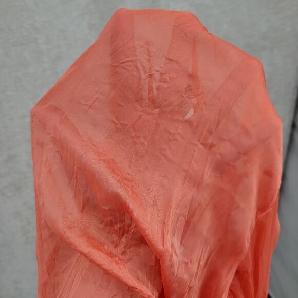 MK Solo Coquettegirl Coral Color Poet Blouse Y2K Taffeta Satin Lace Ruffled - Picture 7 of 12